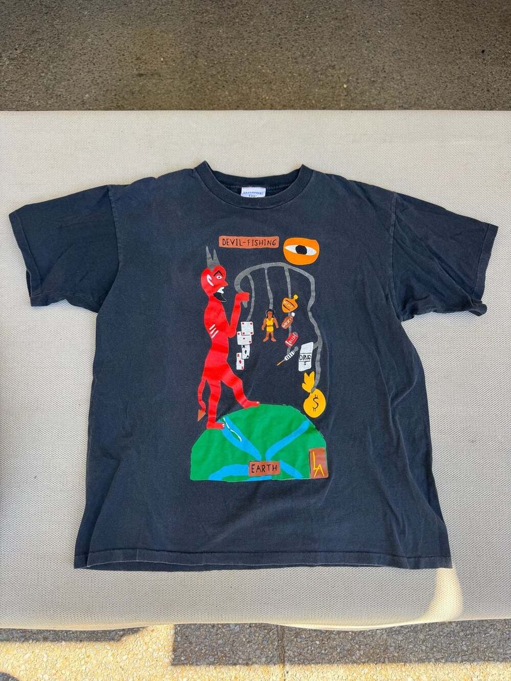 House of Blues Devil Fishing T-Shirt Size XL Vintage Black